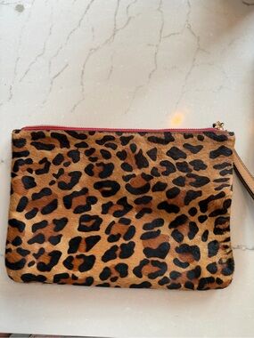 Banana Republic Leopard Print Wristlet Clutch in Brown and Black